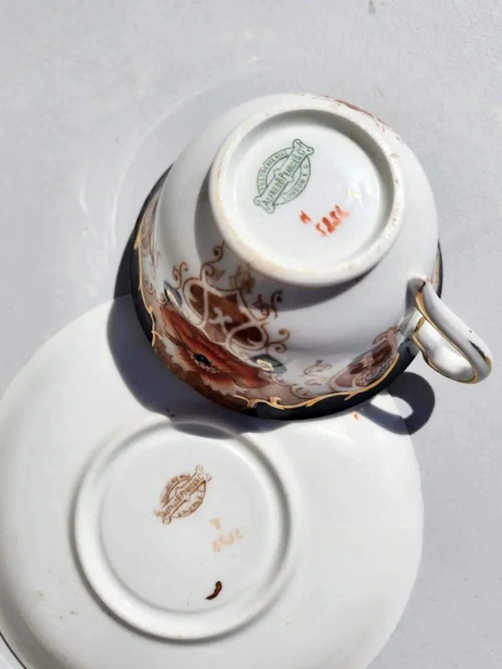 Alfred B Pearce & Co Antique English Bone China Tea Cup Saucer Set Vintage Plate